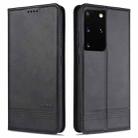 For Samsung Galaxy S21 5G AZNS Magnetic Calf Texture Horizontal Flip Leather Case with Card Slots & Holder & Wallet(Black) - 1