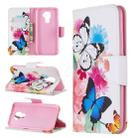 For Huawei Mate 30 Lite Colored Drawing Horizontal Flip Leather Case with Holder & Card Slots & Wallet(Two Butterflies) - 1