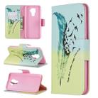 For Huawei Mate 30 Lite Colored Drawing Horizontal Flip Leather Case with Holder & Card Slots & Wallet(Feather Bird) - 1