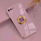 6D Electroplating Full Coverage Silicone Protective Case with Magnetic Ring Holder For iPhone 8 Plus / 7 Plus(Light Purple) - 1