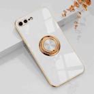 6D Electroplating Full Coverage Silicone Protective Case with Magnetic Ring Holder For iPhone 8 Plus / 7 Plus(White) - 1