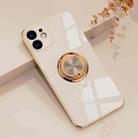 For iPhone 11 6D Electroplating Full Coverage Silicone Protective Case with Magnetic Ring Holder (Light Pink) - 1