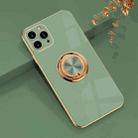 6D Electroplating Full Coverage Silicone Protective Case with Magnetic Ring Holder For iPhone 11 Pro(Green) - 1