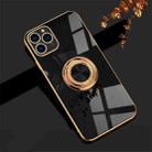 6D Electroplating Full Coverage Silicone Protective Case with Magnetic Ring Holder For iPhone 11 Pro Max(Black) - 1