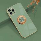 6D Electroplating Full Coverage Silicone Protective Case with Magnetic Ring Holder For iPhone 11 Pro Max(Green) - 1