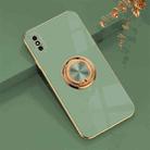 6D Electroplating Full Coverage Silicone Protective Case with Magnetic Ring Holder For iPhone XS / X(Green) - 1