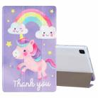 For Samsung Galaxy Tab A7 10.4 (2020) Coloured Drawing Pattern Horizontal Flip Leather Case with Three-folding Holder(Rainbow Horse) - 1