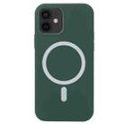 For iPhone 12 mini Nano Silicone Shockproof Magsafe Case (Deep Green) - 1