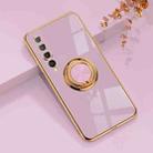 For Xiaomi Mi 10 6D Electroplating Full Coverage Silicone Protective Case with Magnetic Ring Holder(Light Purple) - 1