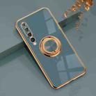 For Xiaomi Mi 10 6D Electroplating Full Coverage Silicone Protective Case with Magnetic Ring Holder(Grey) - 1