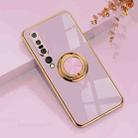 For Xiaomi Mi 10 Pro 6D Electroplating Full Coverage Silicone Protective Case with Magnetic Ring Holder(Light Purple) - 1