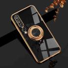 For Xiaomi Mi 10 Pro 6D Electroplating Full Coverage Silicone Protective Case with Magnetic Ring Holder(Black) - 1