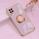 For Xiaomi Mi 10 Lite 6D Electroplating Full Coverage Silicone Protective Case with Magnetic Ring Holder(Light Purple) - 1