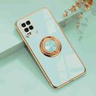 For Xiaomi Mi 10 Lite 6D Electroplating Full Coverage Silicone Protective Case with Magnetic Ring Holder(Light Cyan) - 1