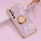 For Xiaomi Mi 10 Ultra 6D Electroplating Full Coverage Silicone Protective Case with Magnetic Ring Holder(Light Purple) - 1