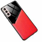 For Samsung Galaxy S21 5G All-inclusive Leather + Organic Glass Protective Case with Metal Iron Sheet(Red) - 1