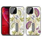 For iPhone 11 Pro Purple Series UV light Color Changing Protective Case with Ring Bracket(Butterfly Leaves) - 1