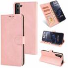 For Samsung Galaxy S21+ 5G Fantasy Classic Skin-feel Calfskin Texture Magnetic Buckle Horizontal Flip PU Leather Case with Holder & Card Slot & Wallet(Pink) - 1