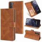 For Samsung Galaxy S21+ 5G Fantasy Classic Skin-feel Calfskin Texture Magnetic Buckle Horizontal Flip PU Leather Case with Holder & Card Slot & Wallet(Brown) - 1