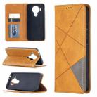 For Nokia 5.4 Rhombus Texture Horizontal Flip Magnetic Leather Case with Holder & Card Slots & Wallet(Yellow) - 1