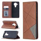 For Nokia 5.4 Rhombus Texture Horizontal Flip Magnetic Leather Case with Holder & Card Slots & Wallet(Brown) - 1
