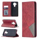 For Nokia 5.4 Rhombus Texture Horizontal Flip Magnetic Leather Case with Holder & Card Slots & Wallet(Red) - 1