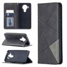 For Nokia 5.4 Rhombus Texture Horizontal Flip Magnetic Leather Case with Holder & Card Slots & Wallet(Black) - 1