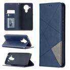 For Nokia 5.4 Rhombus Texture Horizontal Flip Magnetic Leather Case with Holder & Card Slots & Wallet(Blue) - 1