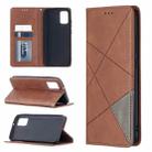 For Samsung Galaxy A02s (EU Version) Rhombus Texture Horizontal Flip Magnetic Leather Case with Holder & Card Slots & Wallet(Brown) - 1