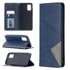 For Samsung Galaxy A02s (EU Version) Rhombus Texture Horizontal Flip Magnetic Leather Case with Holder & Card Slots & Wallet(Blue) - 1