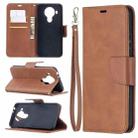 For Nokia 5.4 Retro Lambskin Texture Pure Color Horizontal Flip PU Leather Case with Holder & Card Slots & Wallet & Lanyard(Brown) - 1