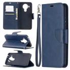 For Nokia 5.4 Retro Lambskin Texture Pure Color Horizontal Flip PU Leather Case with Holder & Card Slots & Wallet & Lanyard(Blue) - 1
