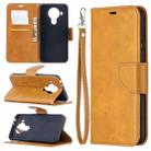 For Nokia 5.4 Retro Lambskin Texture Pure Color Horizontal Flip PU Leather Case with Holder & Card Slots & Wallet & Lanyard(Yellow) - 1