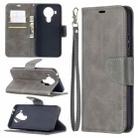 For Nokia 5.4 Retro Lambskin Texture Pure Color Horizontal Flip PU Leather Case with Holder & Card Slots & Wallet & Lanyard(Grey) - 1
