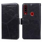 For Samsung Galaxy A20s Geometric Stitching Horizontal Flip TPU + PU Leather Case with Holder & Card Slots & Wallet(Black) - 1