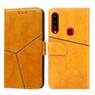 For Samsung Galaxy A20s Geometric Stitching Horizontal Flip TPU + PU Leather Case with Holder & Card Slots & Wallet(Yellow) - 1