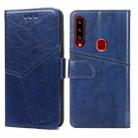 For Samsung Galaxy A20s Geometric Stitching Horizontal Flip TPU + PU Leather Case with Holder & Card Slots & Wallet(Blue) - 1