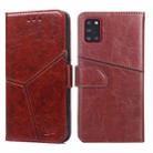 For Samsung Galaxy A31(EU Version) Geometric Stitching Horizontal Flip TPU + PU Leather Case with Holder & Card Slots & Wallet(Dark Brown) - 1