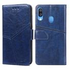 For Samsung Galaxy A40 Geometric Stitching Horizontal Flip TPU + PU Leather Case with Holder & Card Slots & Wallet(Blue) - 1
