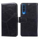 For Samsung Galaxy A50 Geometric Stitching Horizontal Flip TPU + PU Leather Case with Holder & Card Slots & Wallet(Black) - 1