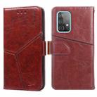 For Samsung Galaxy A52 5G / 4G Geometric Stitching Horizontal Flip TPU + PU Leather Case with Holder & Card Slots & Wallet(Dark Brown) - 1