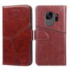 For Samsung Galaxy S9 Geometric Stitching Horizontal Flip TPU + PU Leather Case with Holder & Card Slots & Wallet(Dark Brown) - 1