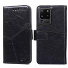 For Samsung Galaxy S20 Ultra Geometric Stitching Horizontal Flip TPU + PU Leather Case with Holder & Card Slots & Wallet(Black) - 1