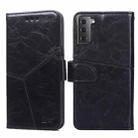 For Samsung Galaxy S21 5G Geometric Stitching Horizontal Flip TPU + PU Leather Case with Holder & Card Slots & Wallet(Black) - 1