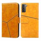 For Samsung Galaxy S21 5G Geometric Stitching Horizontal Flip TPU + PU Leather Case with Holder & Card Slots & Wallet(Yellow) - 1