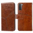 For Samsung Galaxy S21 5G Geometric Stitching Horizontal Flip TPU + PU Leather Case with Holder & Card Slots & Wallet(Light Brown) - 1