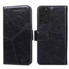 For Samsung Galaxy S21 Ultra 5G Geometric Stitching Horizontal Flip TPU + PU Leather Case with Holder & Card Slots & Wallet(Black) - 1
