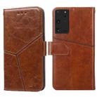 For Samsung Galaxy S21 Ultra 5G Geometric Stitching Horizontal Flip TPU + PU Leather Case with Holder & Card Slots & Wallet(Light Brown) - 1