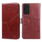 For Samsung Galaxy S21 Ultra 5G Geometric Stitching Horizontal Flip TPU + PU Leather Case with Holder & Card Slots & Wallet(Dark Brown) - 1