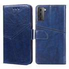 For Samsung Galaxy S21+ 5G Geometric Stitching Horizontal Flip TPU + PU Leather Case with Holder & Card Slots & Wallet(Blue) - 1